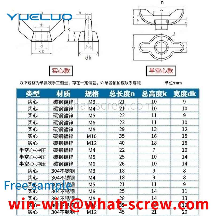 亜鉛メッキステンレス鋼ウィングナットの製造