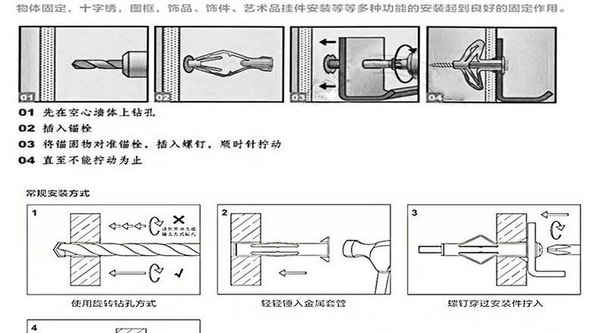 ナイロンプラスチック石膏ボード拡張ネジ航空機タイプ蝶形プラグネジ拡張チューブセット 3/8